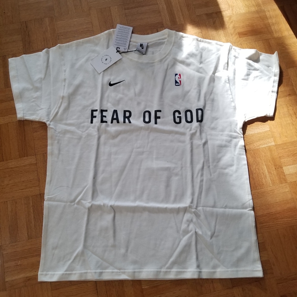 Feat of god × nike pale ivory warm up tee